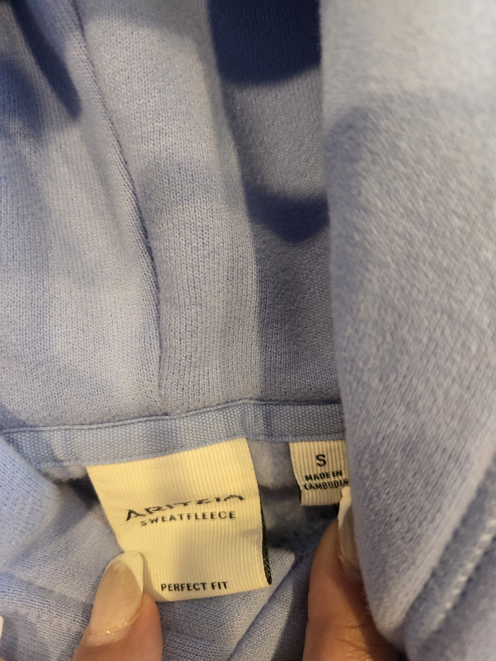 Aritzia Light Blue Hooded Pullover Sweatshirt - Picture 4 of 6